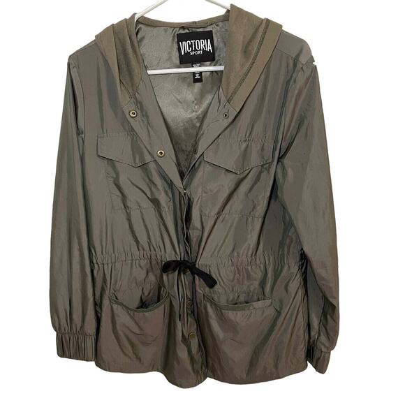 Victoria Sport Olive Green Iridescent Hood Jacket womens Size Small - Picture 1 of 4